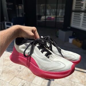 White and Pink R.A.D Global sneakers